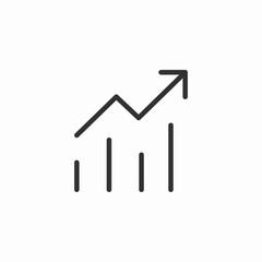 graph up icon sign vector
