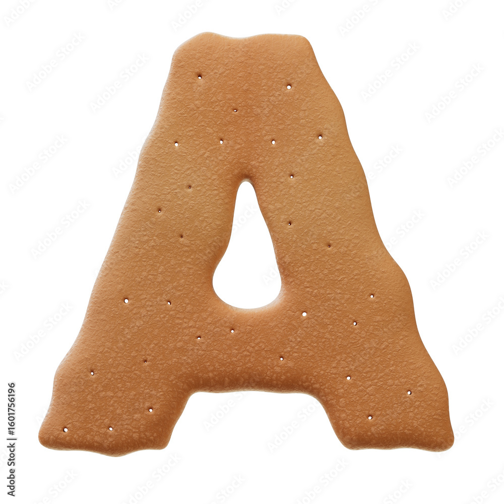Fototapete 3d font.chocolate biscuit donut font concept. isometric alphabet. numbers and letters. 3d rendering 