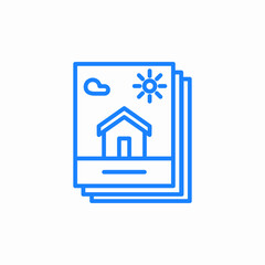 postcard house  icon sign vector