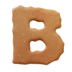 3D Font.Chocolate Biscuit Donut Font Concept. Isometric Alphabet. Numbers And Letters. 3d rendering isolated on white background