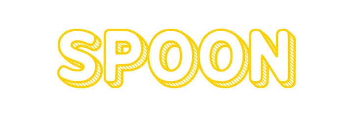 Yellow Spoon Text on Black Background.