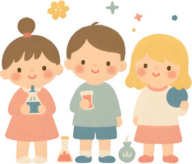 유치원생_실험놀이_파스텔일러스트