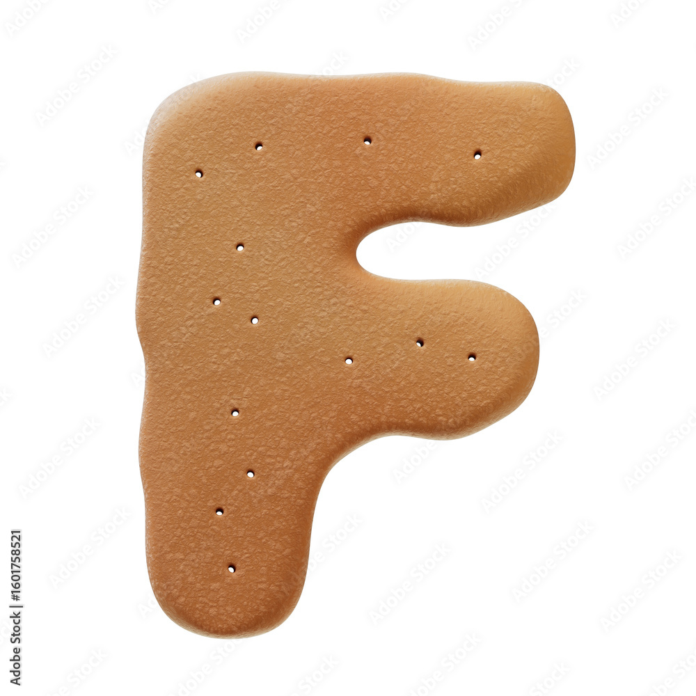 Fototapete 3d font.chocolate biscuit donut font concept. isometric alphabet. numbers and letters. 3d rendering 