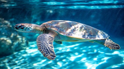 Obraz premium Ocean Turtle Underwater