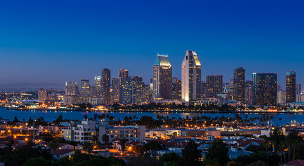 Stunning Downtown San Diego Skyline with Urban Architecture in California, USA

