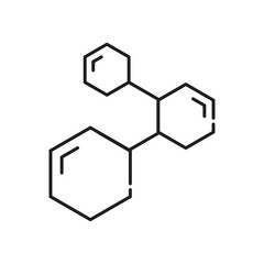 Molecule icon, Cell and Atom Symbol Outline icon Transparent background