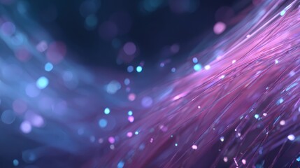 Obraz premium Abstract vibrant strands with glowing particles