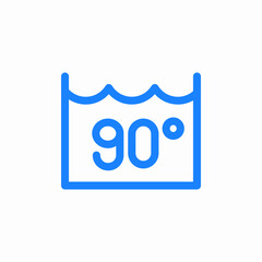 maximum washing temperature 90c icon sign vector