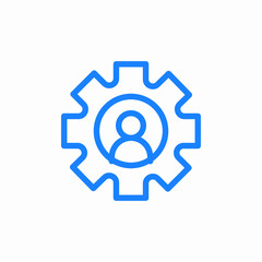 person in gear icon sign vector