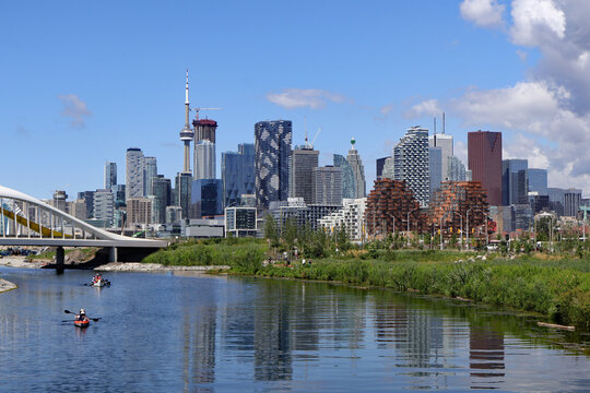 Industrial land has been reclaimed to create the new Biidaasige Park where the Don River meets Lake Ontario
