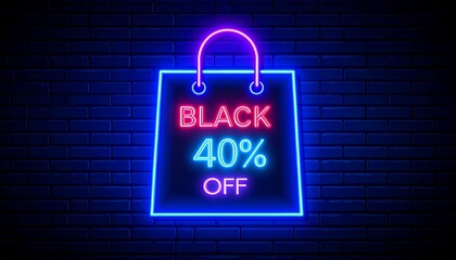 Neon shopping bag with Black Friday sale (5)
