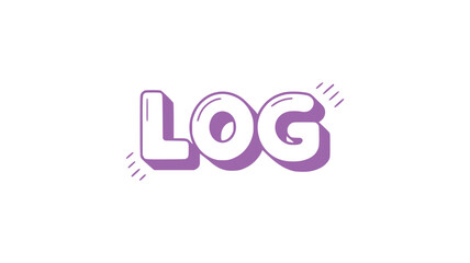 Purple LOG Text Design.