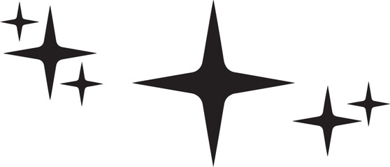 Sparkle starbursts glittering effect isolated on transparent background