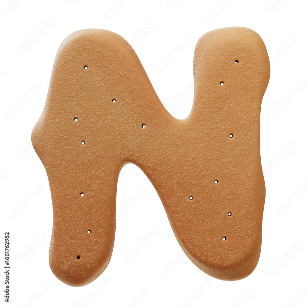 Fototapete 3d font.chocolate biscuit donut font concept. isometric alphabet. numbers and letters. 3d rendering 