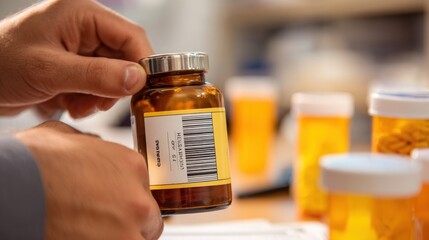 Person holding a medicine bottle