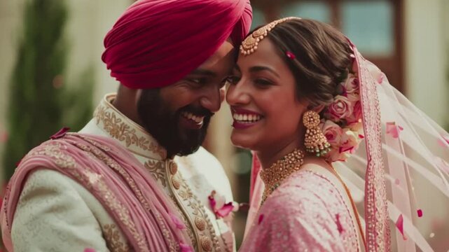 Indian Wedding Couple Rose Petal Shower