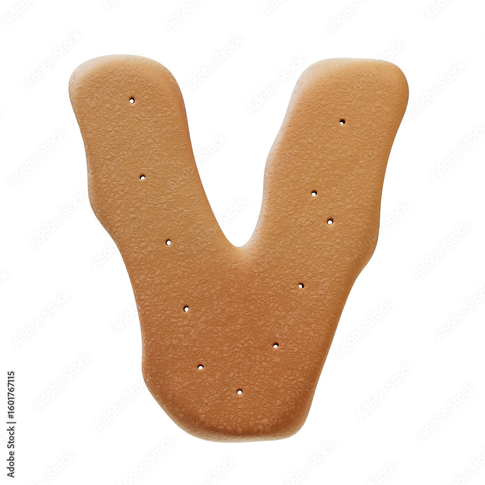 Fototapete 3d font.chocolate biscuit donut font concept. isometric alphabet. numbers and letters. 3d rendering 