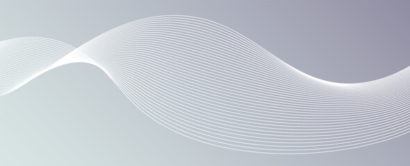 Abstract Soft Curves with Gradient Background and Minimalist White Lines