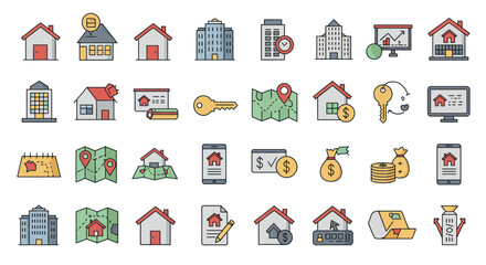 Real Estate and Property Icons Set