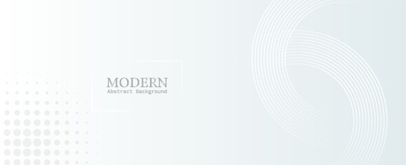 White abstract background. Modern circle lines pattern. Futuristic concept. Minimal geometric design.