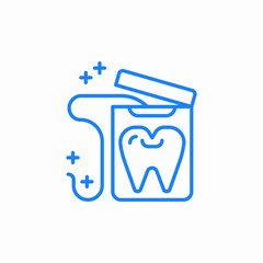flossing tooth icon sign vector