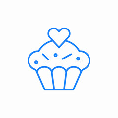 heart cupcake icon sign vector