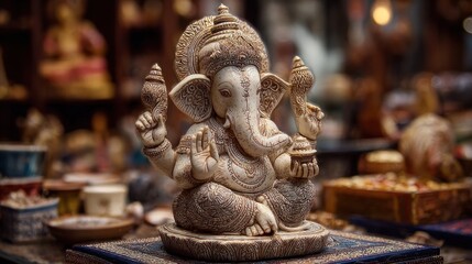 Fototapeta premium Ganesha Statue in a Market