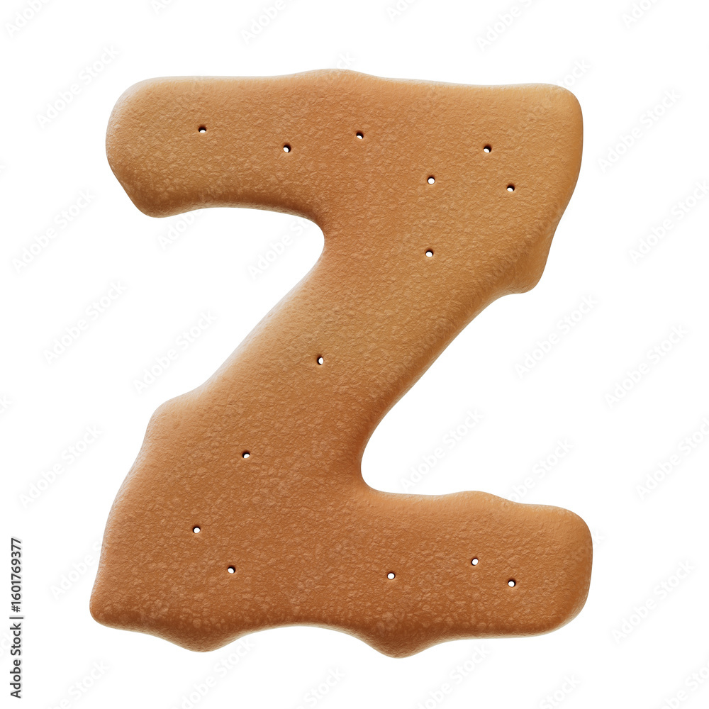 Fototapete 3d font.chocolate biscuit donut font concept. isometric alphabet. numbers and letters. 3d rendering 