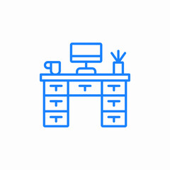 office workstation icon sign vector