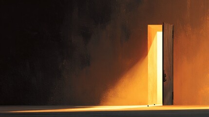 Open door, golden light