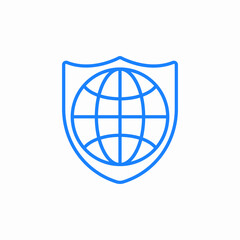 protected globe icon sign vector