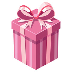 Obraz premium pink gift box with ribbon