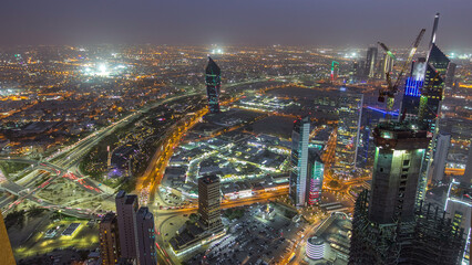 Kuwait City cityscape day to night timelapse is the capital of Kuwait. Sunset time.
