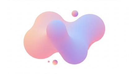 Smooth 3D vector abstract blob in pastel gradient colors, soft edges