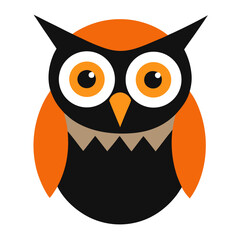 Owl Bird Eye in Circle Animal Vector Illustration on White Background