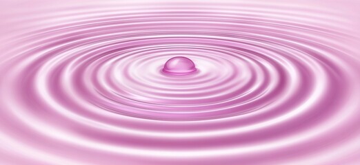 A beautiful close-up of a pink water droplet creating ripples on the surface, conveying a sense of calmness and serenity. The pastel hues enhance the tranquil mood.