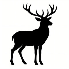 deer silhouette vector style whit white background 