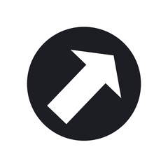 白抜き矢印のアイコン　丸　黒　（PNGの矢印部分は透過でなく白）