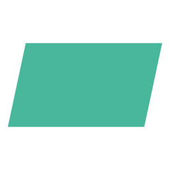 Vector green parallelogram or slanted rectangle. Ideal for geometry, diagrams, or abstract design projects.

