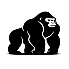 Gorilla silhouette victor style whit white background 