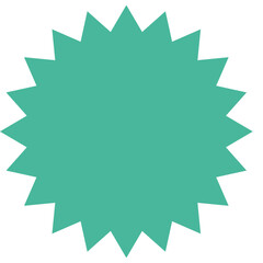 Vector green jagged star shape with 16 points. Ideal for graphic elements, explosive labels, or abstract design badges.