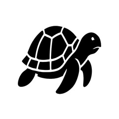 vector illustration of a turtle silhouette white background