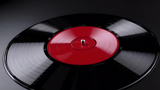 modern retro concept video red vinyl record black background highlighting shine texture ideal music culture es stylish visuals nostalgic promotions ultra
