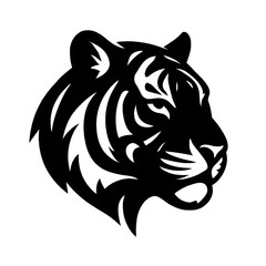 silhouette tiger  head vector illustration 