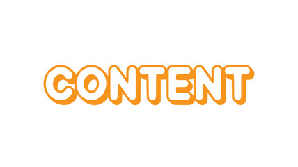 Fototapeta premium Orange Content Word Art.