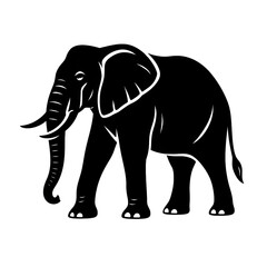 elephant silhouette vector style 