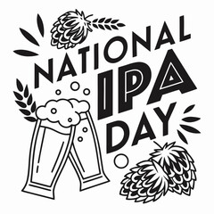 Fototapeta premium NATIONAL IPA DAY vector illustration
