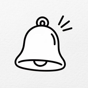 Simple bell icon illustration animation isolated asset, transparent 4K video, alpha channel, ProRes 4444