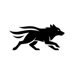 Dynamic Black Wolf Logo Design