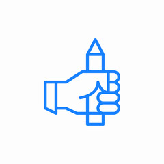 hand pencil icon sign vector